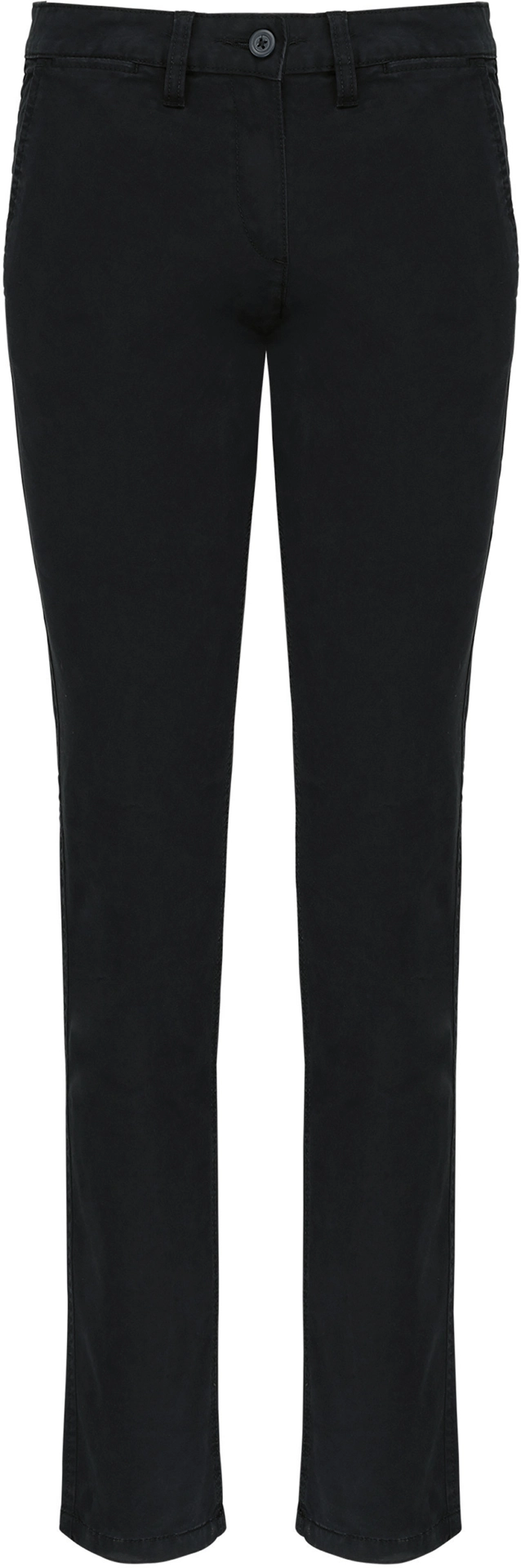 kariban-K741-damen-chino-hose-black-front-3 Kariban Damen Chino Hose