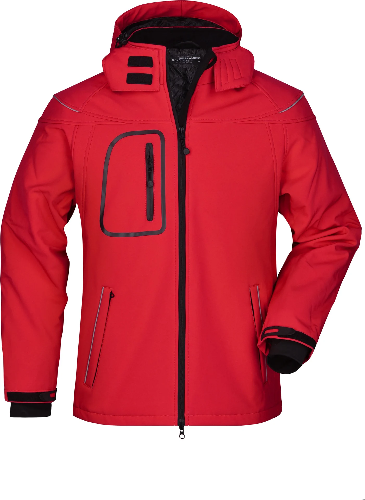 jn1000-mens-winter-softshell-jacket-red-front-3 James & Nicholson Men's Winter Softshell Jacket