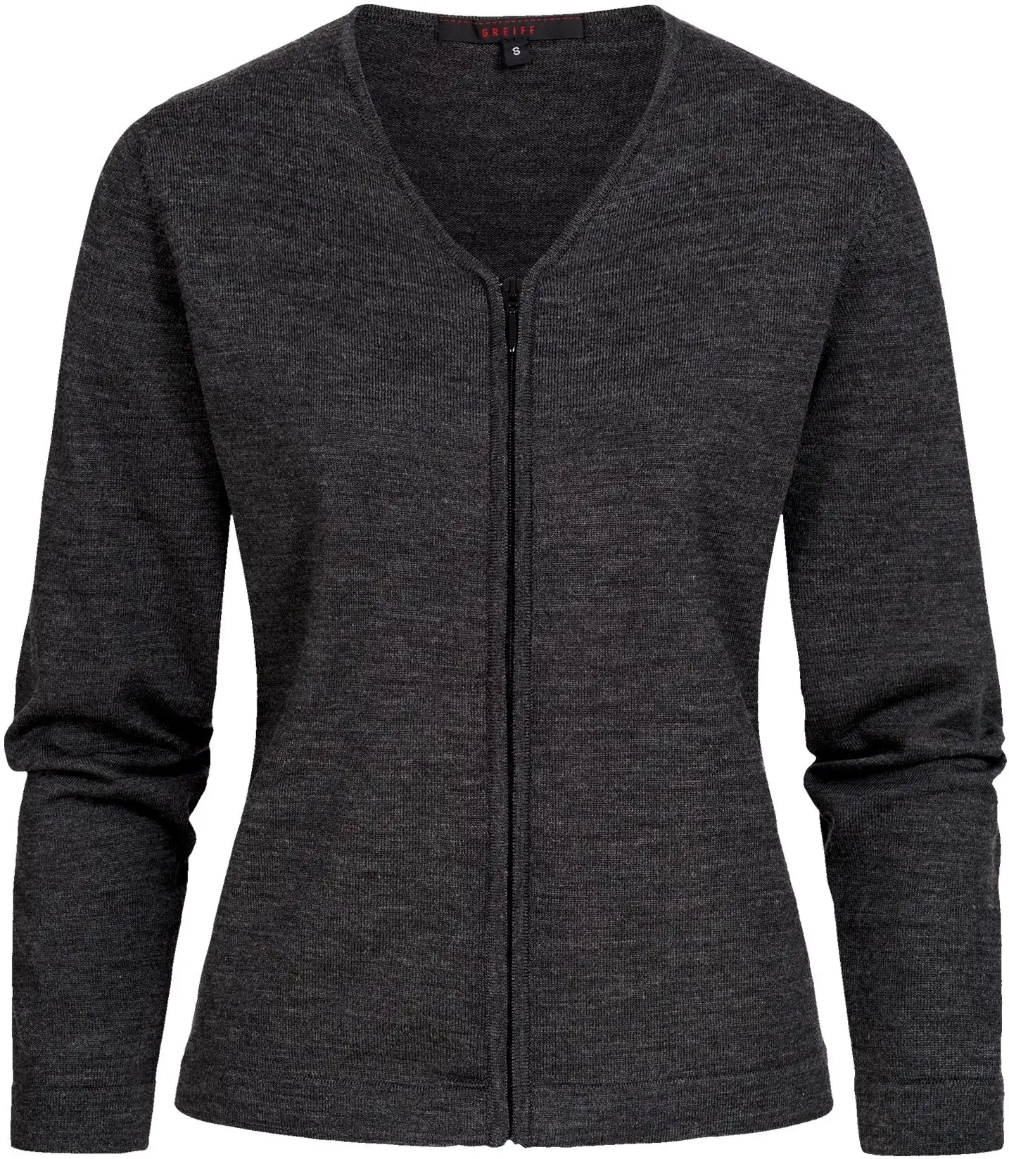 greiff-6052-damen-strickjacke-rf_5050_dunkelgrau-front-2 GREIFF Damen Strickjacke Regular Fit