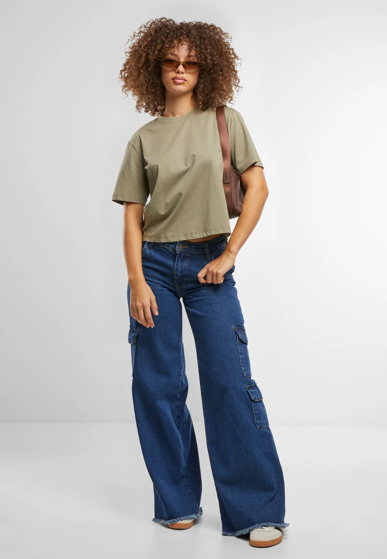 BYB-BY369-sorona-ladies-regular-boxy-t-shirt-paleolive-model-3 Build Your Brand Sorona® Ladies Regular Boxy Tee