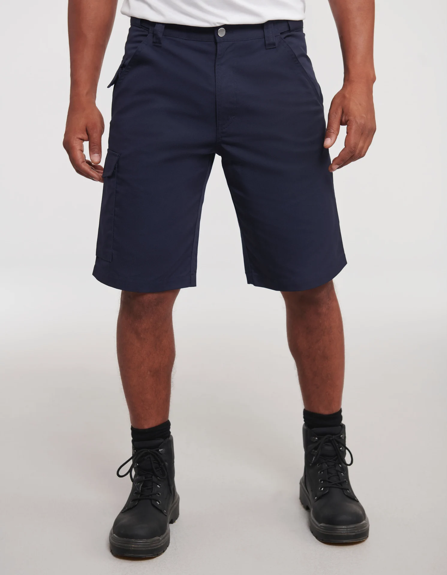 russell-r002m-poly-cotton-twill-shorts-frenchnavy-model-1 Russell Workwear Polycotton Twill Shorts
