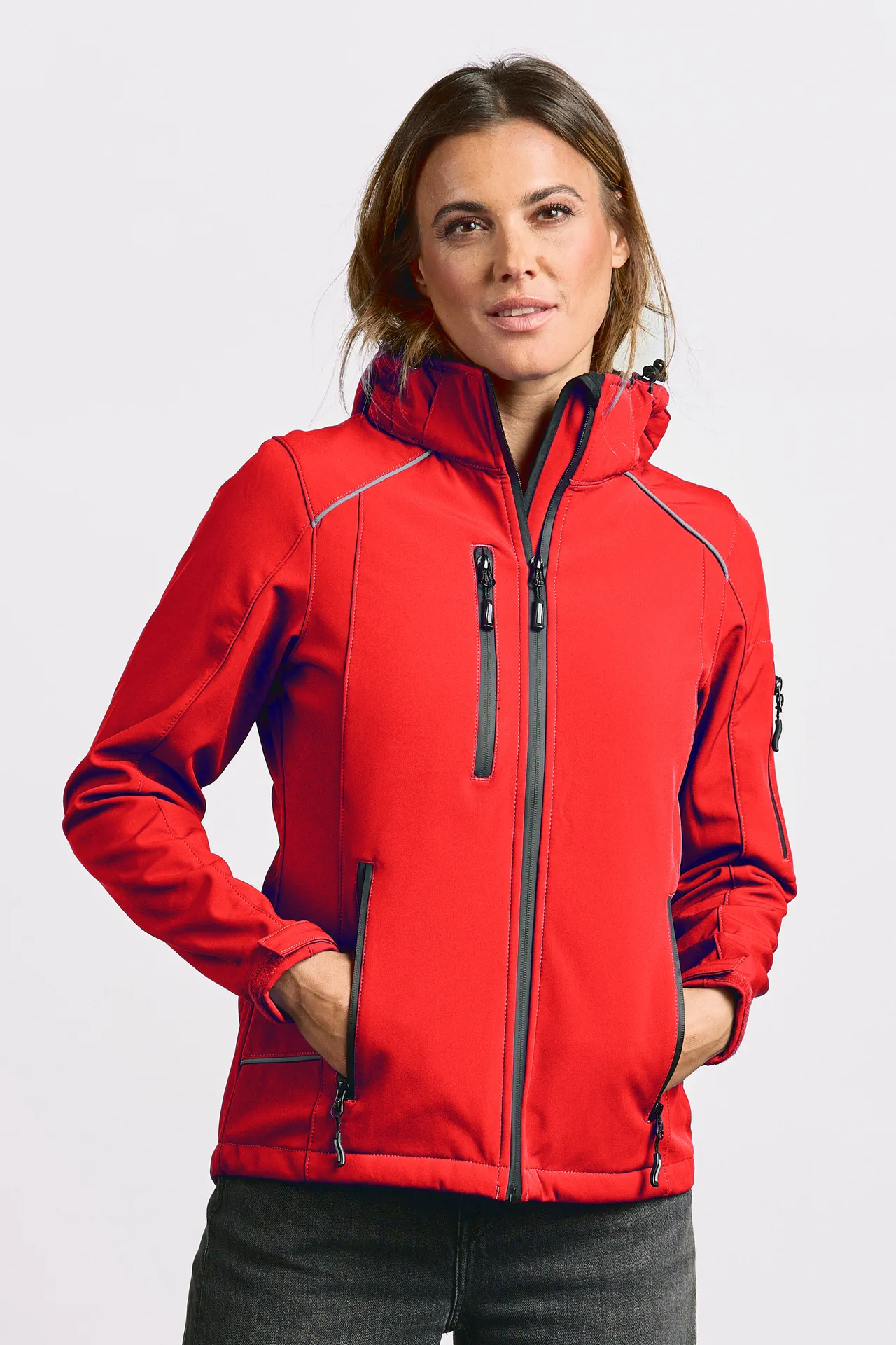 promodoro-7855-womens-softshell-jacket-firered-model-0 Promodoro Women's Softshell Jacket