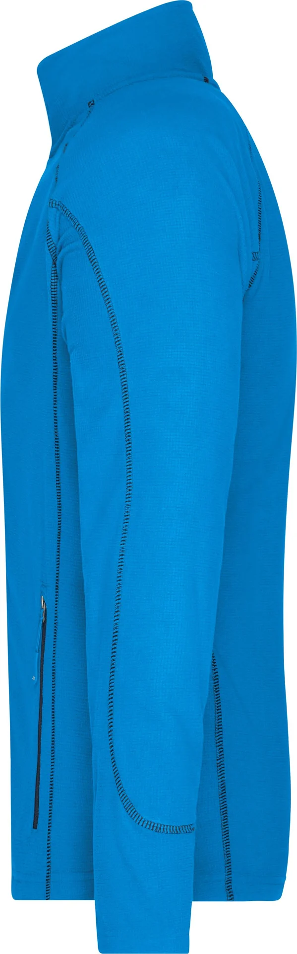 jn597-mens-structure-fleece-jacket-aqua-navy-left-4 James & Nicholson Men's Structure Fleece Jacket