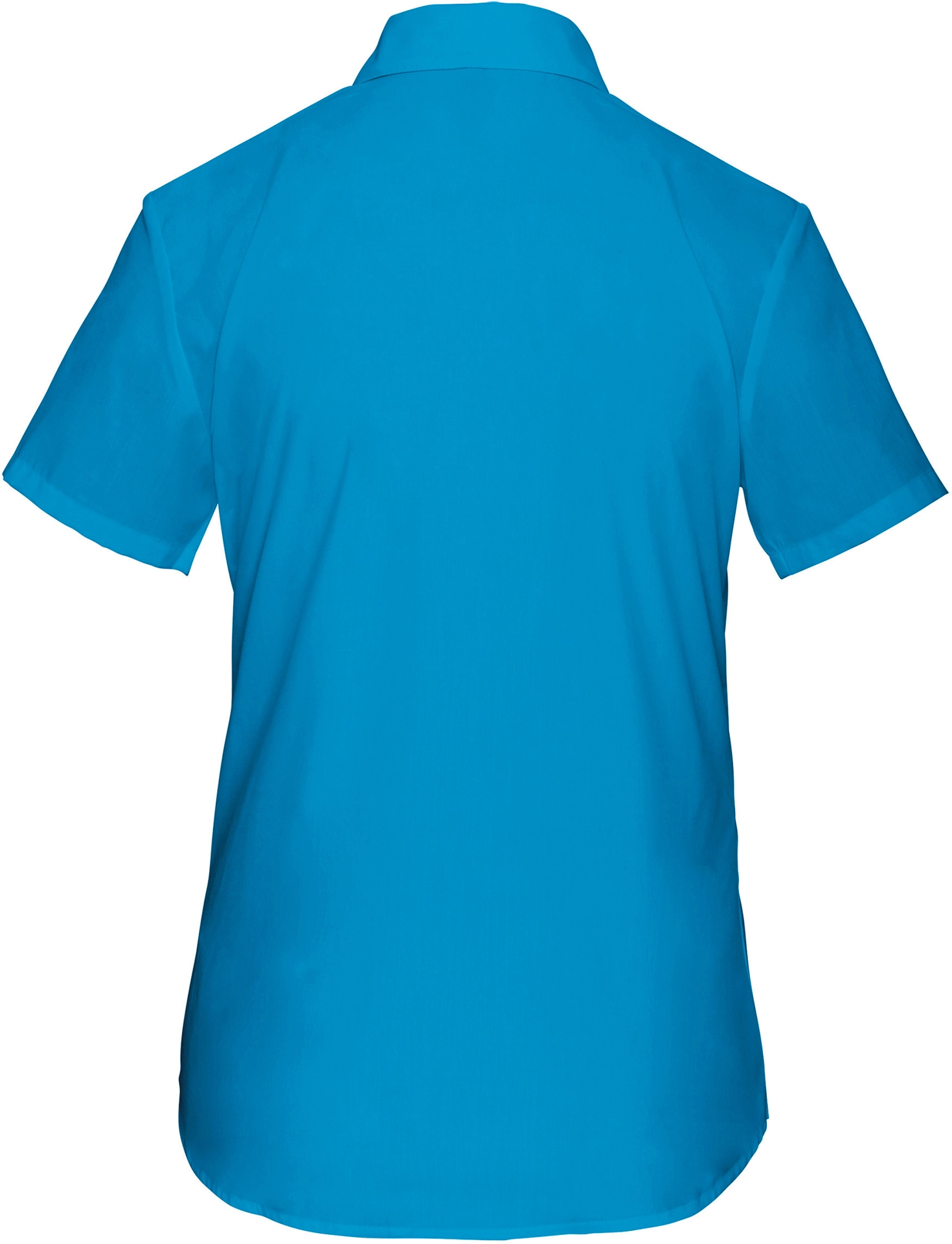 K548-popeline-bluse-judith-kurzarm-brightturquoise-back-6 Kariban Popeline Bluse "Judith" kurzarm