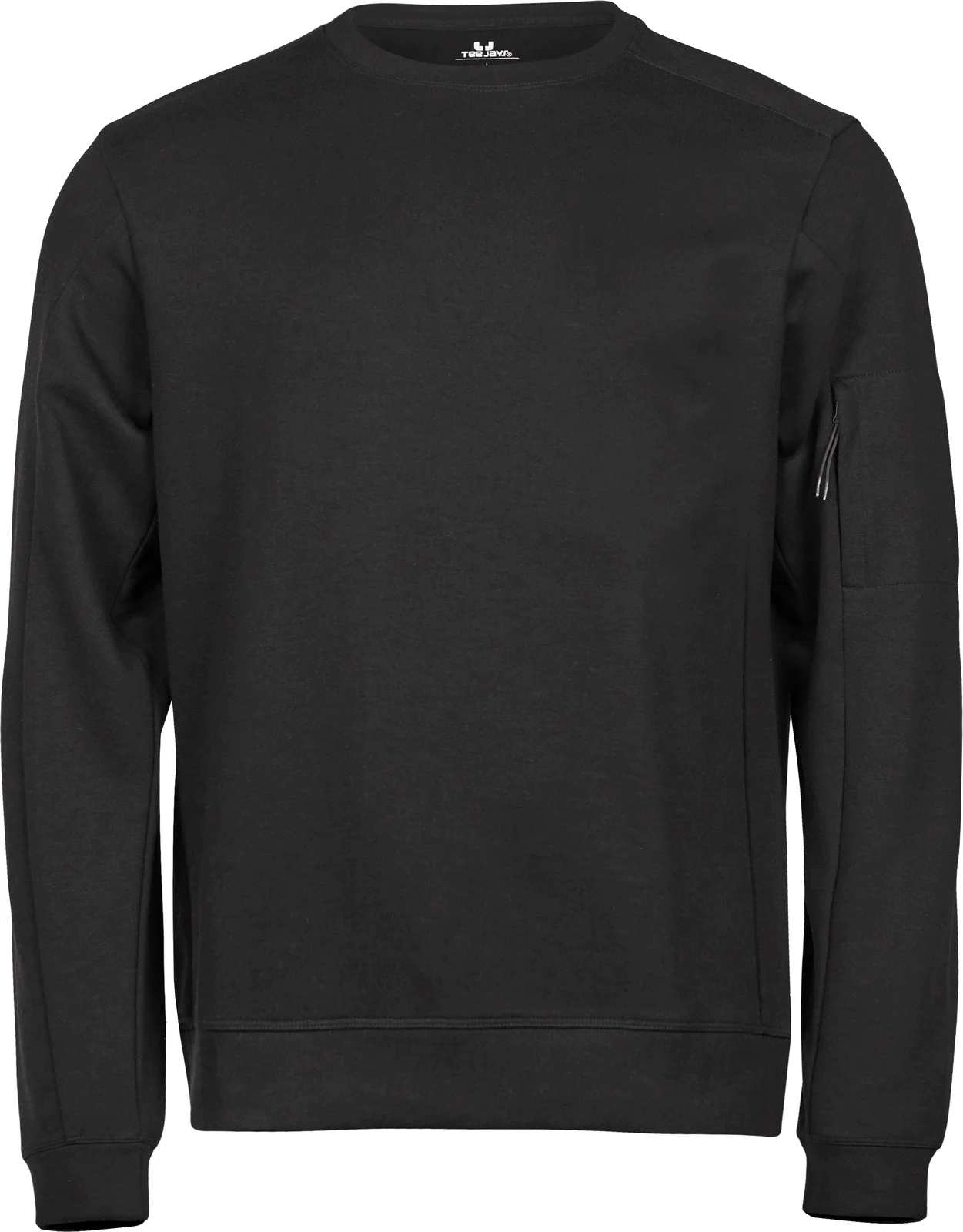 tee-jays-5700-athletic-crew-neck-sweatshirt-black-front-1 Tee Jays Athletic Crew Neck Sweat