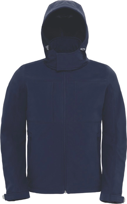 BC-JM950-Hooded-Softshell-men-navy-front-2 B&C Hooded Softshelljacke Men