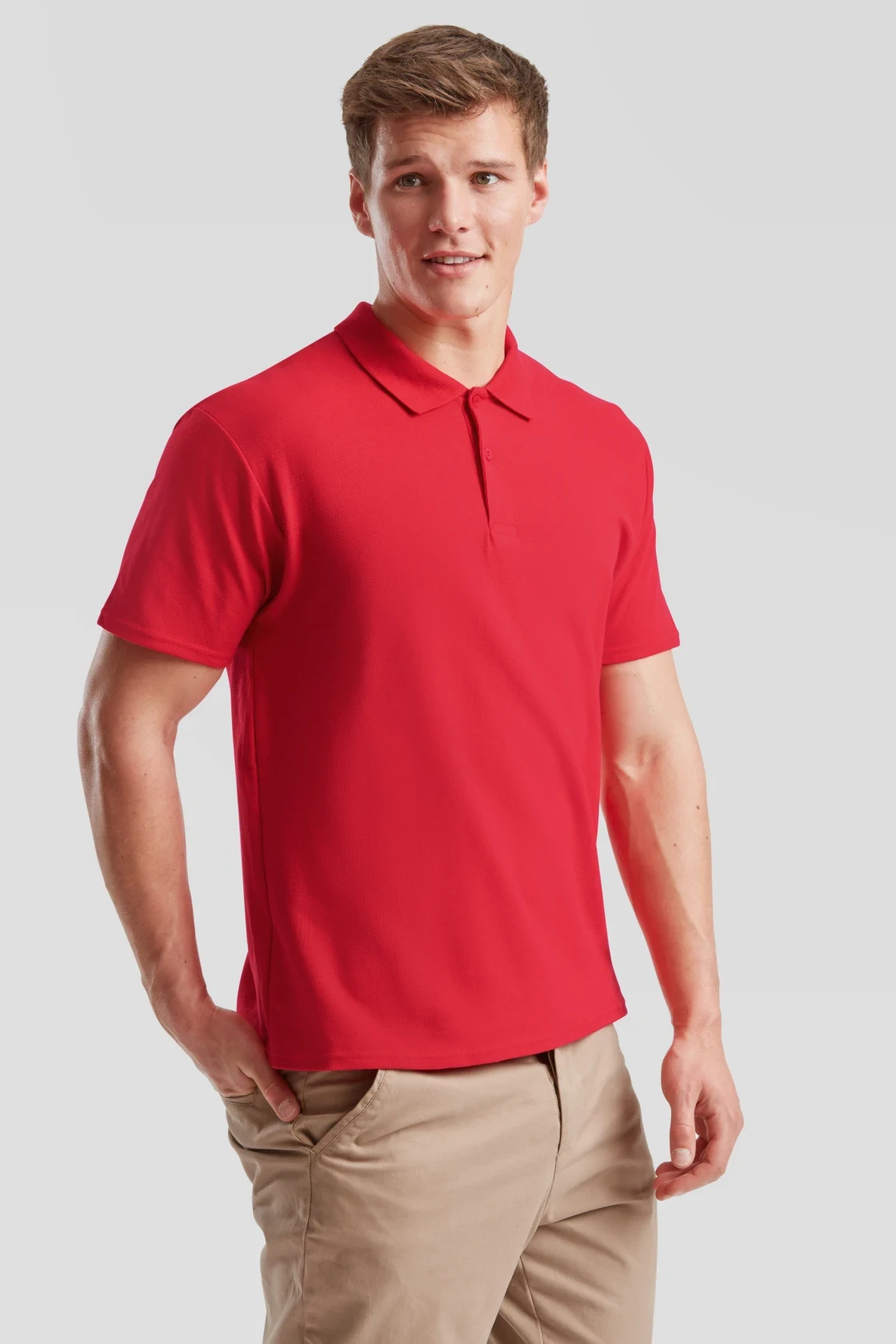 fruit-of-the-loom-63-050-0-original-poloshirt-red-model-1 F.O.L. Original Polo