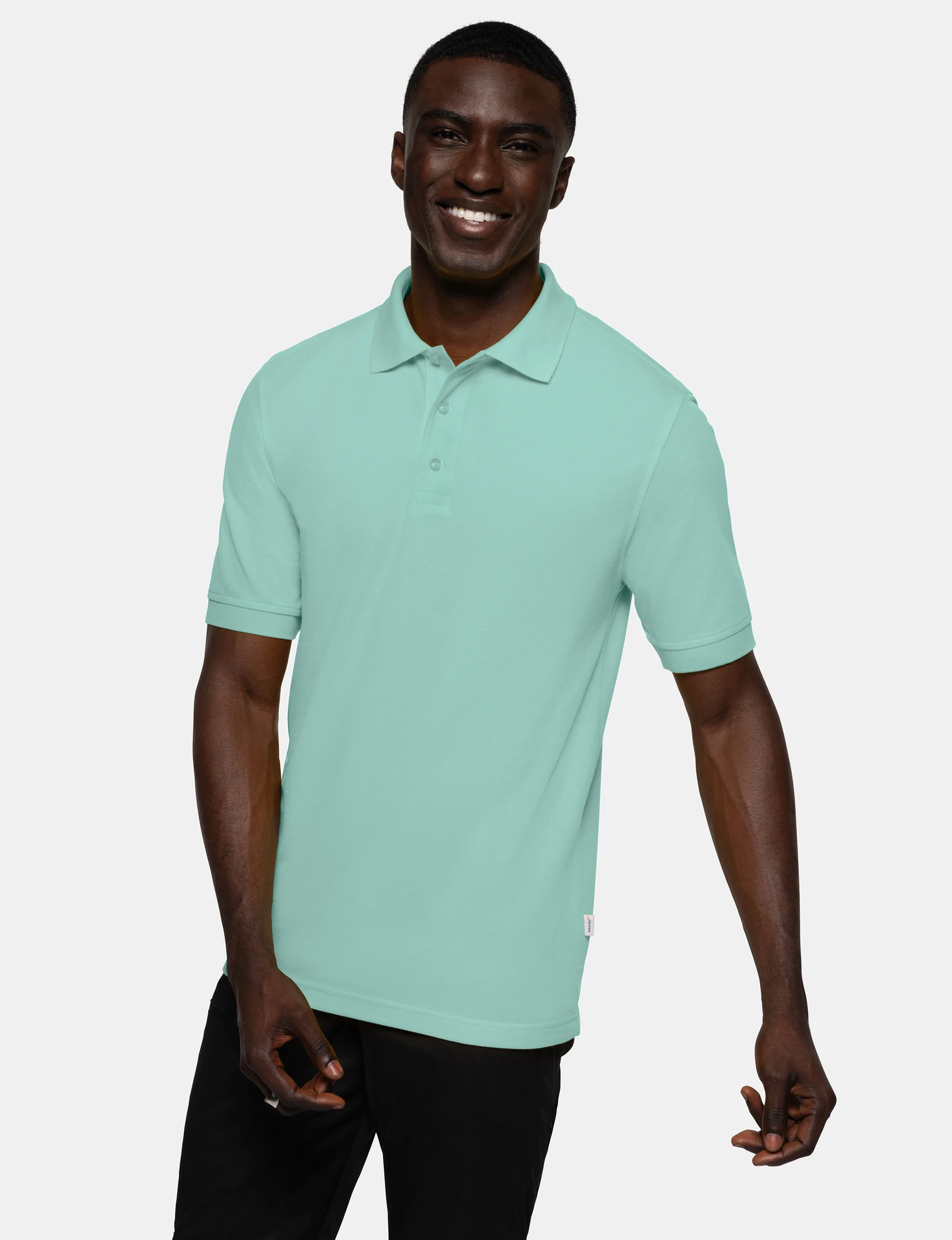 hakro-816-poloshirt-mikralinar-eisgruen-model-0 HAKRO Poloshirt 816 Mikralinar®
