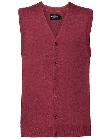 Russell Men's V-Neck Sleeveless Knitted Cardigan Russell Men's V-Neck Sleeveless Knitted Cardigan