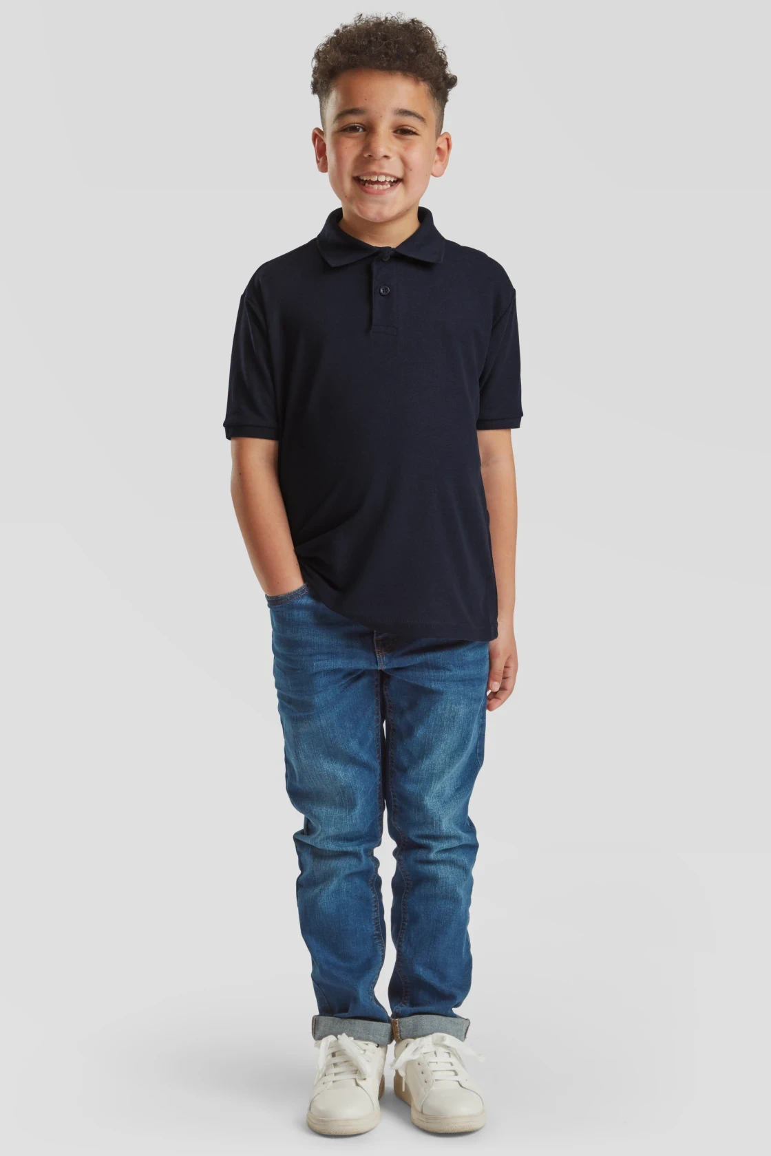 fruit-of-the-loom-63-417-0-kids-65-35-poloshirt-deepnavy-model-3 F.O.L. 65/35 Polo Kids